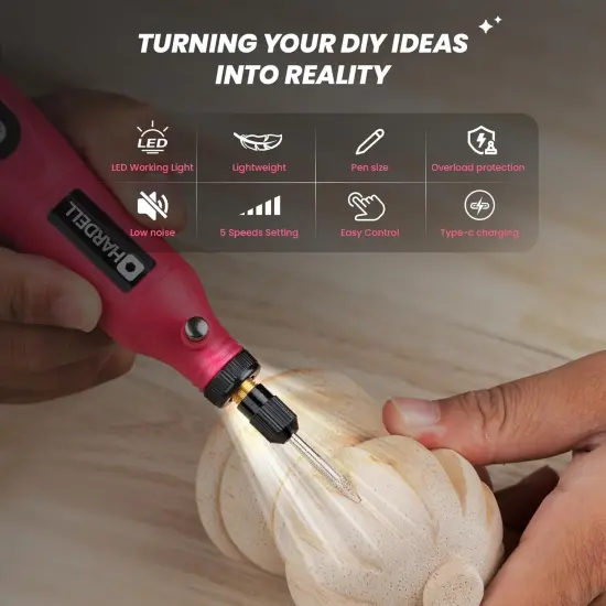 Mini Cordless Rotary Tool kit 3.7V, 18000RPM 5 Variable Speeds Rotary Tool with 36pcs Accessories, Rechargeable Battery, for Grinding, Drilling, Cutting, Sanding, Carving, DIY {4}