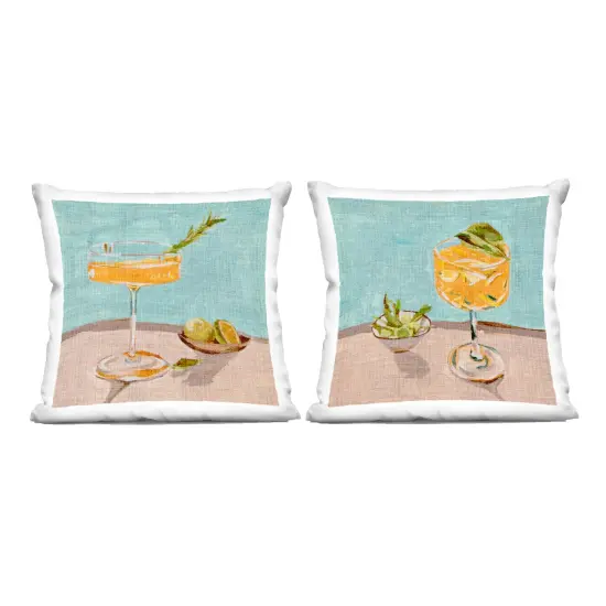 Stupell Industries Orange Cocktail Still Lifes 2pc Decorative Printed Throw Pillow Set Design by Melissa Wang, 18 x 7 x 18 {1}