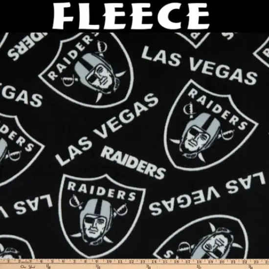 Licensed NFL Las Vegas Raiders Allover Fleece 70383 Fabric by the Yard {1}