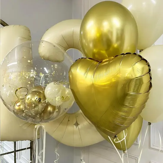 Gold Heart Balloons,12Pcs 18 Inch Metallic Gold Foil Mylar Love Heart Shaped Balloons for Birthday Party Wedding Engagement Anniversary Graduation Celebration Baby Shower Valentines Day Decorations {4}