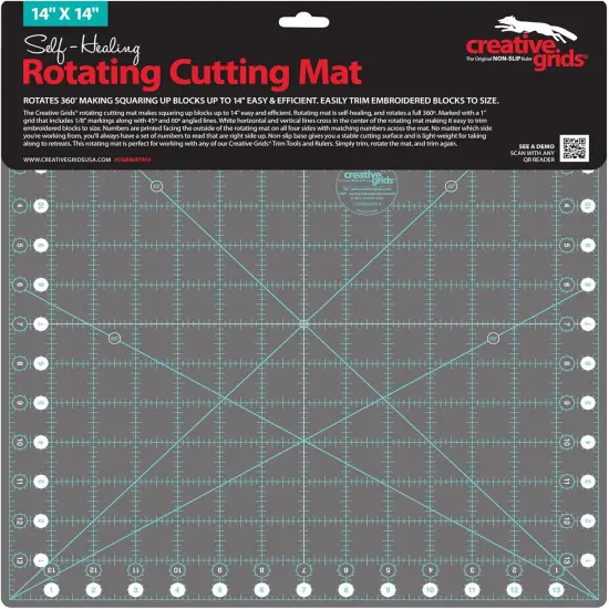 Self Healing Rotating Rotary Cutting Mat 14in x 14in (CGRMATR14) {2}