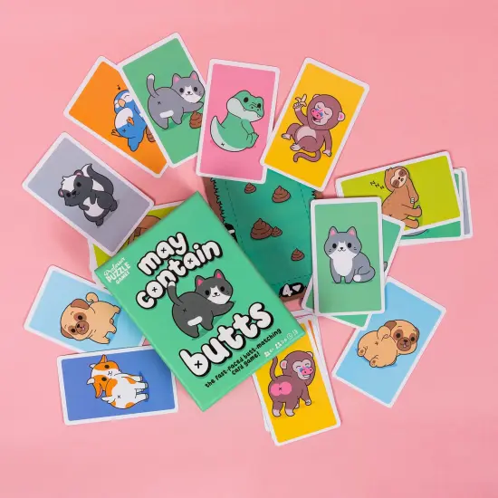 Professor Puzzle: May Contain Butts - Animal Butt-Matching Card Game, Silly Noise Making Party Game, Fast-Paced Set Collection, Kids 6+, 2-6 Players {5}
