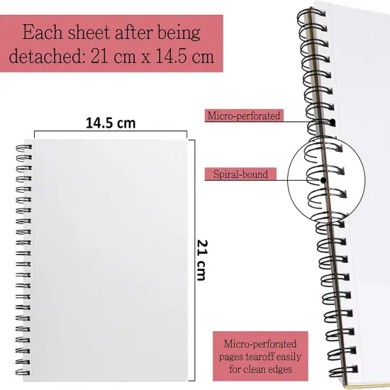 Sketch Book A5, 80 Sheets Italian 120gsm Paper, A5 Sketchbook Spiral Bound Made for Artists, A5 Art Book, Sketching Pad A5, Lightweight Drawing Book, Sketchbook A5, Large A5 Sketch Pad A5 {3}