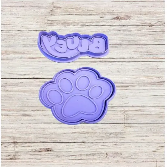 Heeler Sisters name and paw 2pc Cookie Cutter and stamp size 3.25-3.5 {2}