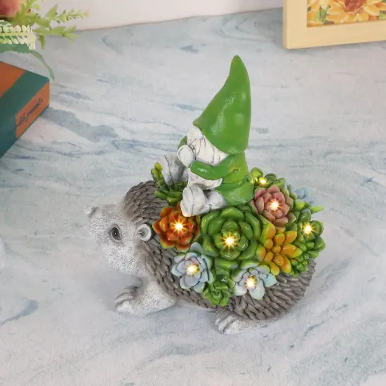 Solar Statue Lamp, Hedgehog ELF Resin Ornament Lamp, Garden, Lawn, Patio, Balcony, Yard Decorations {5}