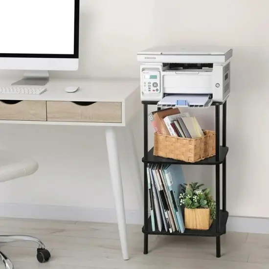 3 Tier End Table, Telephone Table, Narrow Side Table with Storage for Sofa Couch {6}