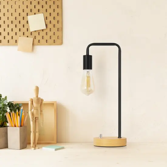 2pcs table lamp with wooden base office lamp bedroom dormitory {4}