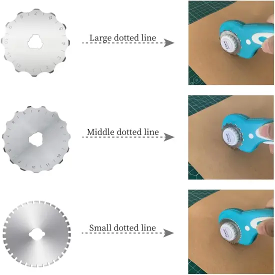 45mm Crochet Edge Rotary Cutter Blades, Skip Stitch Rotary Blades Fits , Perforating Rotary Replacement Blade, Pack of 6 {3}