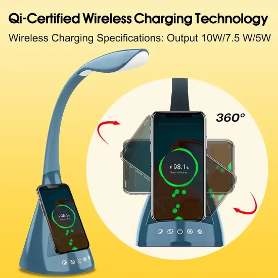 Home Office LED Desk Lamp, 50W Brightest Magnifying Lamp, Cell Phone Sensor Quick Charge, Architectural Lighting 5 Lighting Color Modes for Crafts Reading, Studying and Close-up Work. {4}