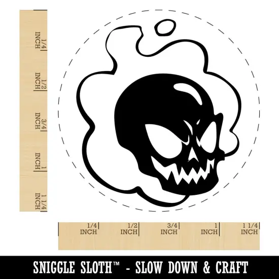 Flaming Cartoon Ghost Skull Bone Monster Spirit Apparition Rubber Stamp for Stamping Crafting Planners {1}