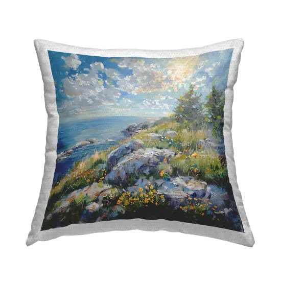 Stupell Industries Cliffside Sea View Outdoor Printed Throw Pillow Design by LSR Design Studio, 18 x 7 x 18 {1}