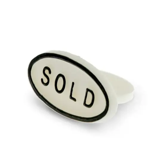 White "SOLD" Signs for Jewelry Displays - 10-Piece Set {3}