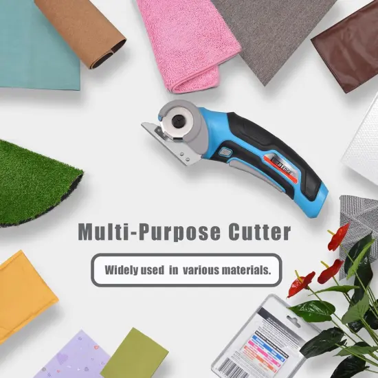 Rotary Electric Scissors, 4V 2.5Ah High-Capacity Battery Rechargeable Cardboard Cutter with Rapid Charger and Hard Carrying Case for Cutting Fabric, Carpet, Leather, Felt, Cardboard {2}