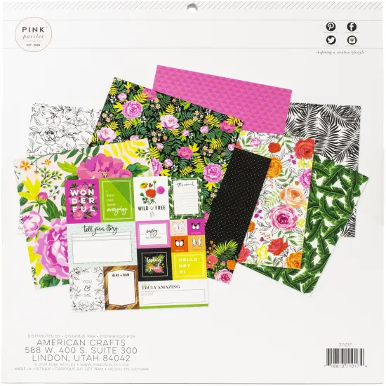 Pink Paislee Single-Sided 12x12" Paper Pad 48/Pkg-5th & Monaco {3}