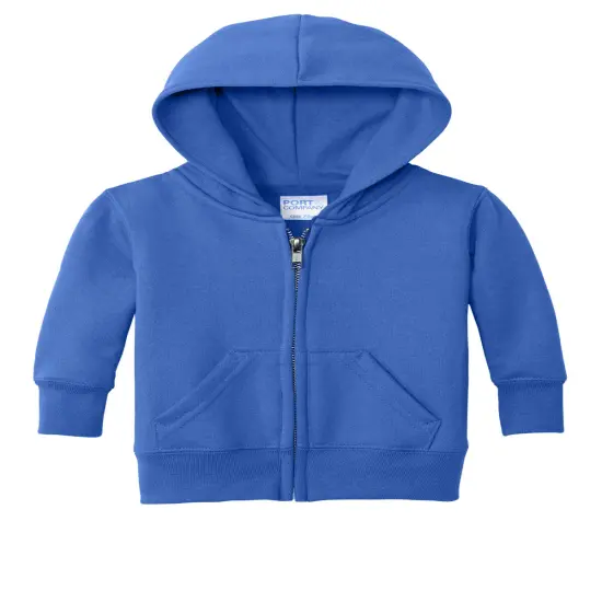 Port & Company&reg; Infant Core Fleece Full Zip Hooded Sweatshirt Royal {2}