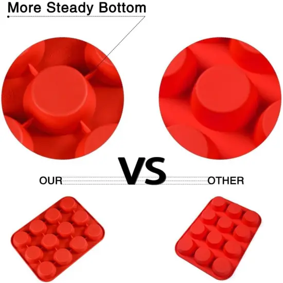 12 Cups Silicone Muffin Pan - Regular Size Cupcake Pan Muffin Tin for Baking Nonstick Food Grade {4}