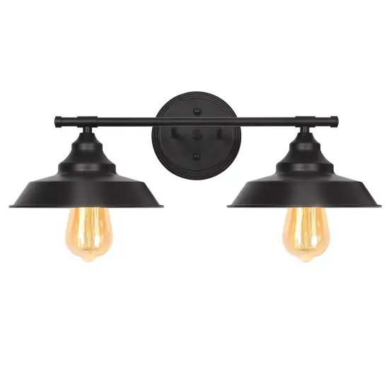 2-Light Vintage Vanity Light Fixture &ndash; Oil Rubbed Bronze Industrial Wall Sconce for Bathroom, Farmhouse, or Entryway &ndash; Hardwired, Easy Installation {1}