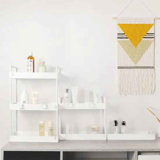 2pcs 2 - Tier Kitchen Slide Out Rolling Rack Storage Cart Organizer with Wheels {4}