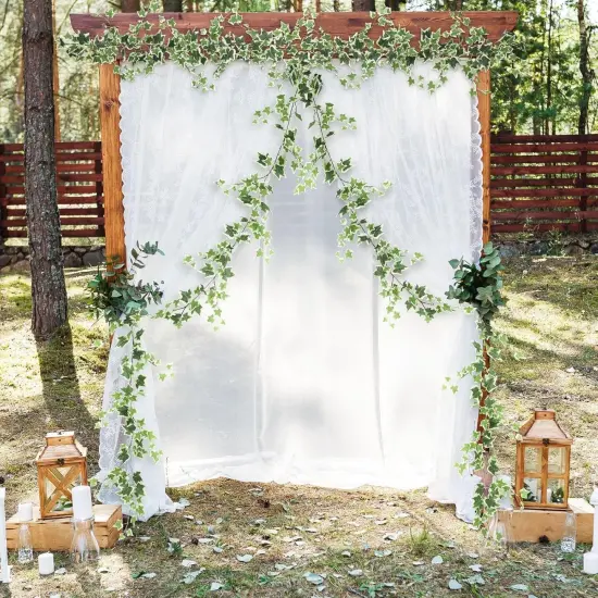 Ivy Vines,71 Inch 2 Pcs, Fake Ivy Vines Garland, Green and White Vine, Faux Ivy, Vines for Bedroom,Wall Decorations Vine,Garden Party Decorations Ivy, Wedding Decor Vine {3}