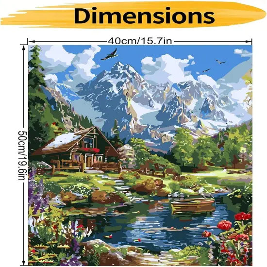 Landscape Paint by Numbers Kit for Adults On Canvas,DIY Easy Adult Paint by Number Kits Forest Log Cabin,Paint by Color Eagle Acrylic Paint Painting Home Wall Decor 16x20inch (Without Frame) {5}