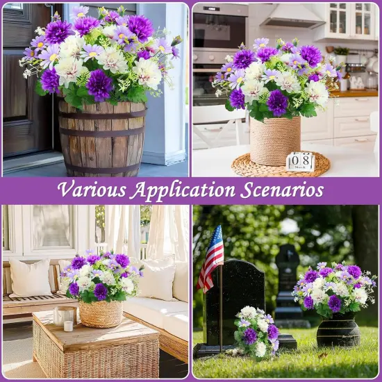 48 Heads Artificial Flowers for Outdoors {3}