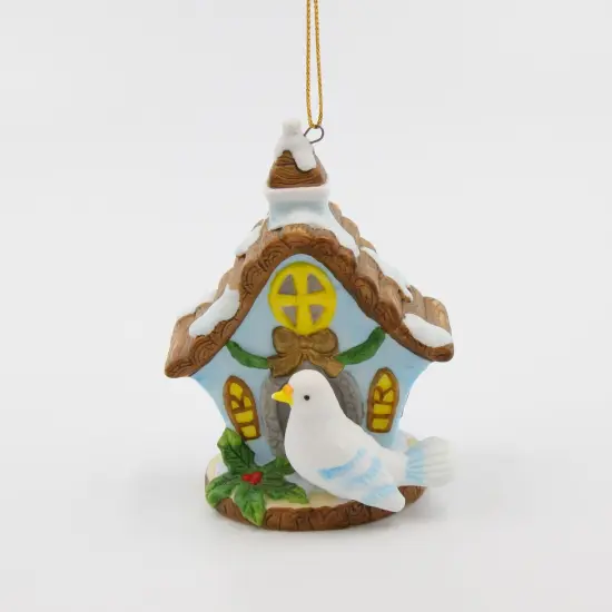 Ceramic Dove Bird with Birdhouse Light Cover Ornament, Home D&eacute;cor, Gift for Her, Mom, Christmas tree D&eacute;cor, Wall Decor {3}