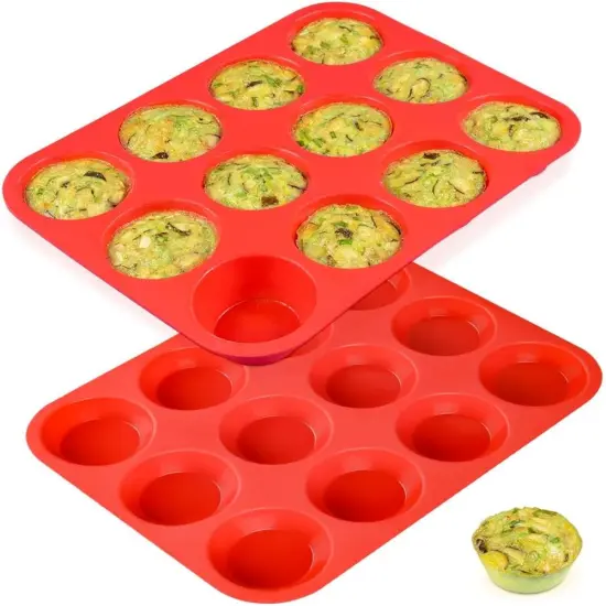 12 Cups Silicone Muffin Pan - Regular Size Cupcake Pan Muffin Tin for Baking Nonstick Food Grade {5}