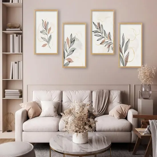 11x17 Wood Picture Frames Set of 4, Natural Solid Oak Wood Frame 11x17 for Poster and Wall Gallery, Wall Mount (4 pack, Oak) {4}