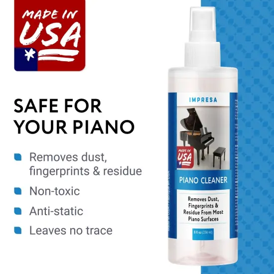 IMPRESA 8 oz Grand Piano Cleaner Spray - High Gloss Piano Surface Cleaning Supplies Kit {3}