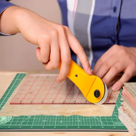 Rotating Rotary Self Healing Cutting Mat 14x14 (13" Grid), Perfect for Quilting & Art Projects {3}