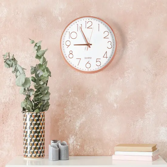 Modern 9.8-Inch Silent Wall Clock &ndash; Minimalist Design, Battery Operated Black {7}