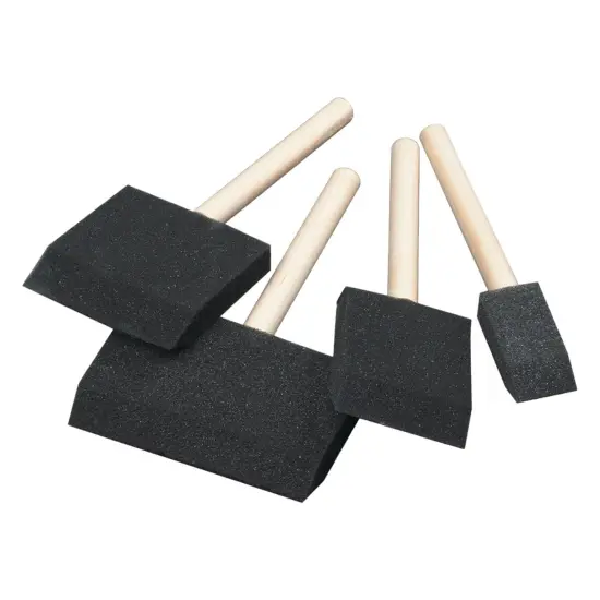 School Smart Wedge Foam Paint Brushes, Assorted Sizes, Pack of 48 {1}