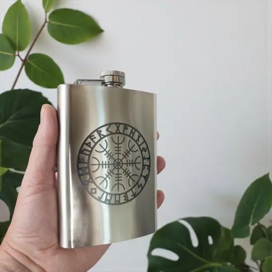 8oz Aegishjalmur Stainless Steel Flask {5}