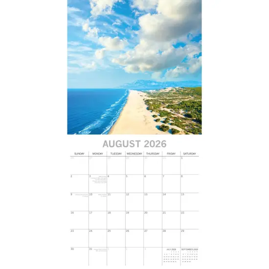 The Gifted Stationary 2026 Square Wall Calendar, Beaches, 16-Month Natural World Theme Hanging Calendar with 180 Reminder Stickers, Month Planner for Home or Creative Spaces, 12x12 In Multicolor {3}