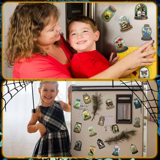 30 Pcs Halloween Diamond Painting Magnets Kits Gothic {3}