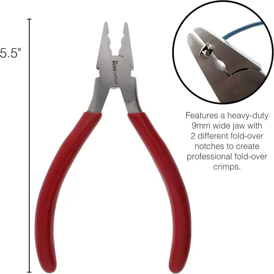 The Beadsmith Fold-Over Crimp Pliers for Leather, Suede, and Crimping, Jewelry Making Supplies {3}