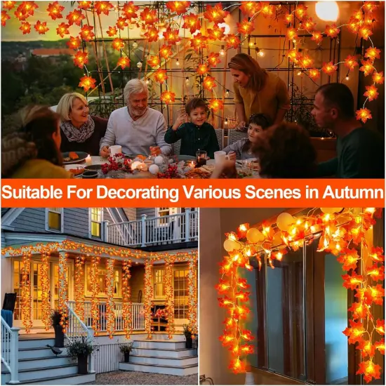 2 Pack Fall Garland with Lights Fall Decorations for Home {5}