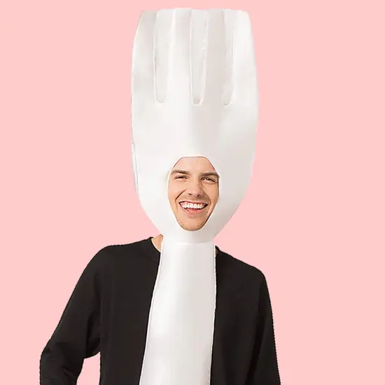 Funny Fork White Adult Costume One Piece Lightweight Halloween Party Outfit {4}