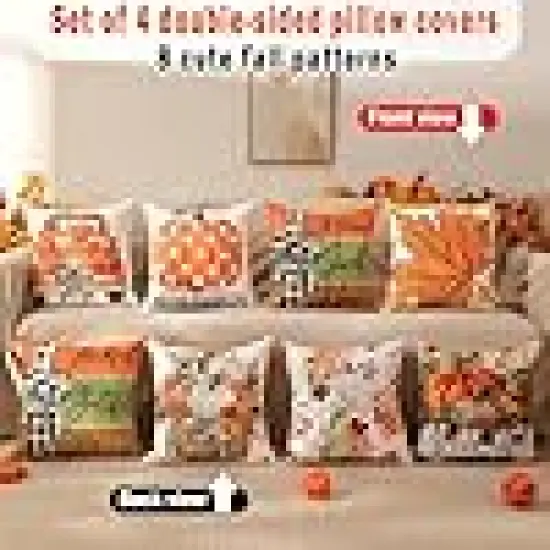 Double-Sided Print Fall Pillow Covers {2}