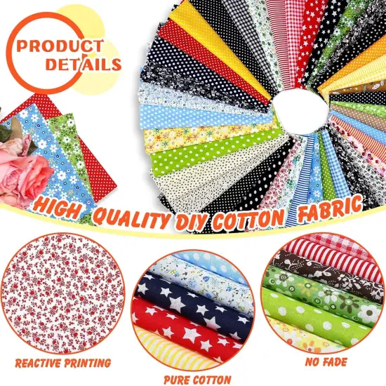 40 Pcs 10 x 10 Inches Summer Floral Quilting Cotton Fabric Bundle Squares Precut Fabric {5}