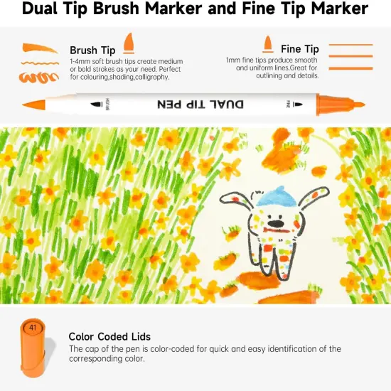 Art Dual Tip Brush Marker Pens {3}