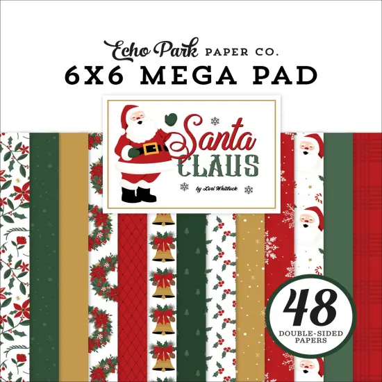 Echo Park Double-Sided Cardmakers Mega Pad 6"X6"-Santa Claus {1}