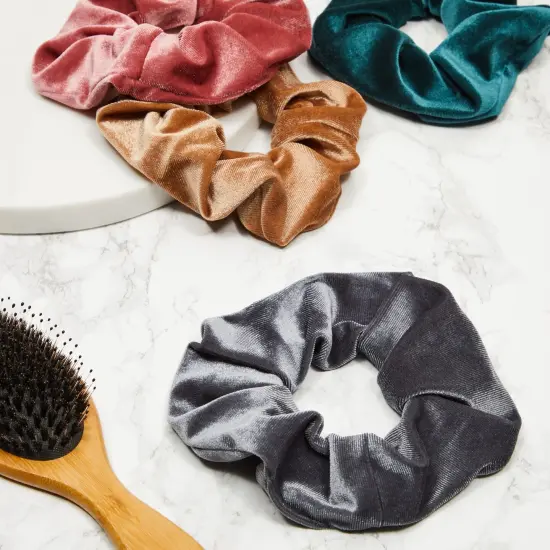 8 Pcs Velvet Jumbo Hair Scrunchies for Girls, Women, Elastic Ties Bands, Cute Ponytail Holder Styling Accessories, 8 Colors Multicolor {2}