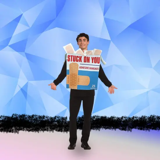 Stuck On You Bandages Box Adult Costume Funny First Aid Halloween Outfit {1}