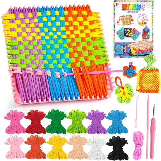 Potholder Loom Kit, 7.3" Weaving Loom Kit with 432 Craft Loops in 12 Colors {1}