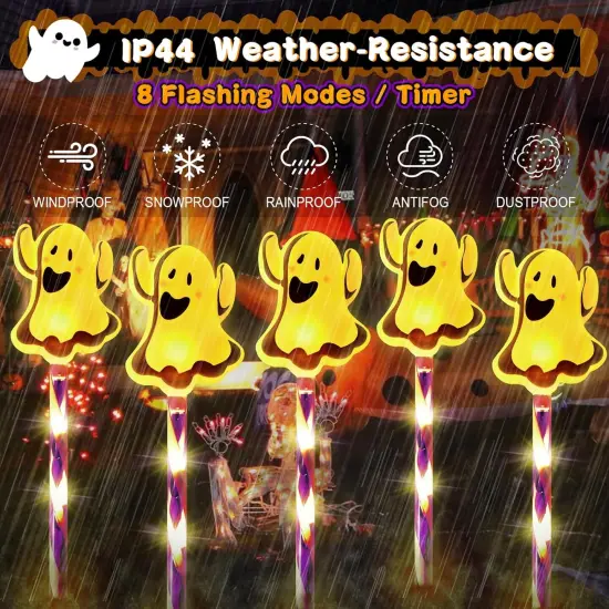 Halloween Ghost Decorations 5-Pack Halloween Pathway Lights Outdoor {3}