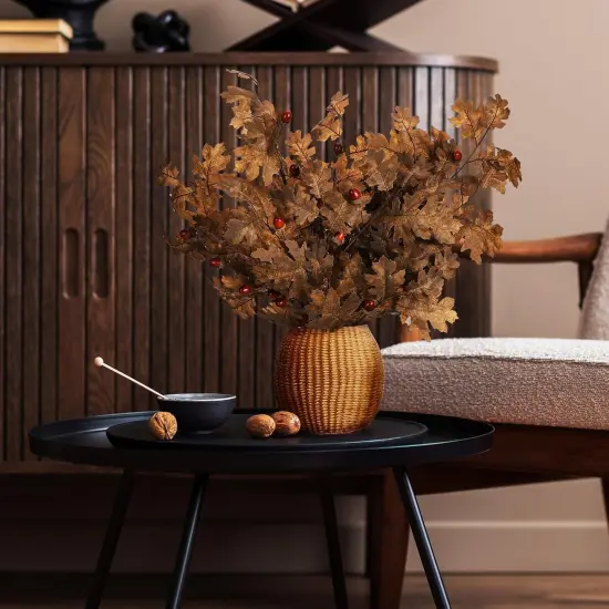 Artificial Oak Faux Fall Leaves with Acorn {2}