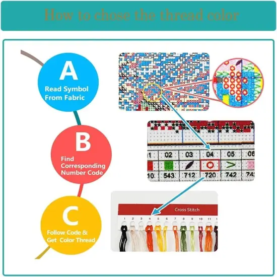 Click to see full view Halloween Stamped Cross Stitch Kits for Adults Beginner, Cross Stitch Kits Printed Stitching Patterns {4}