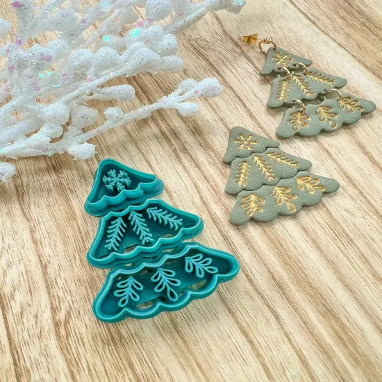 TRIPE DANGLE HOLIDAY TREE | CHRISTMAS 2023 | CLAY CUTTER SET {2}