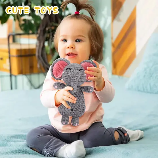 Elephant Crochet Kit for Beginners(Grey) {5}